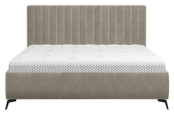 OBLAZINJENA POSTELJA 140 cm x 200 cm , tekstil krem barve