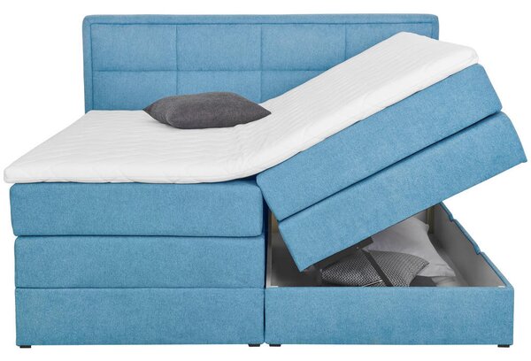 BOXSPRING POSTELJA 160 cm x 200 cm , tekstil modra