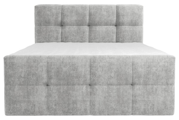 POSTELJA Z VZMETNICO 160 cm x 200 cm , tekstil svetlo siva