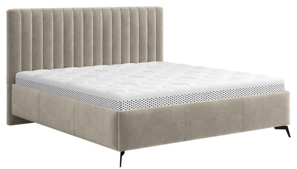 OBLAZINJENA POSTELJA 140 cm x 200 cm , tekstil krem barve