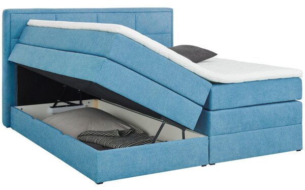 BOXSPRING POSTELJA 160 cm x 200 cm , tekstil modra