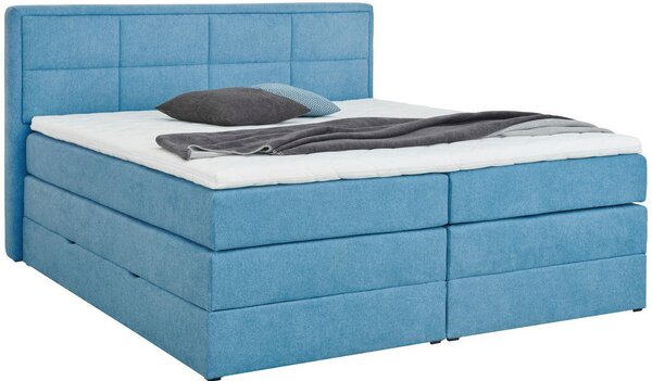 BOXSPRING POSTELJA 160 cm x 200 cm , tekstil modra