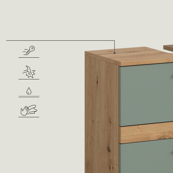 KOPALNICA žajbljevo zelena, hrast artisan