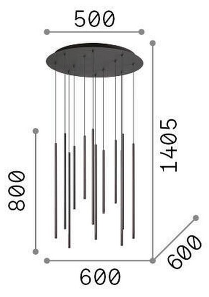 VISEČA LED-SVETILKA Filo Ottone 3150 lm 3000 K