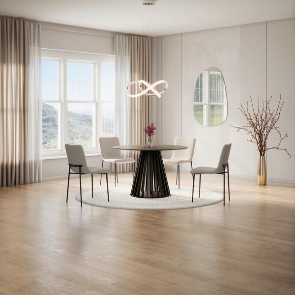 Bessagi Home Jedilna Miza Ennio, Ø 120cm, Črna