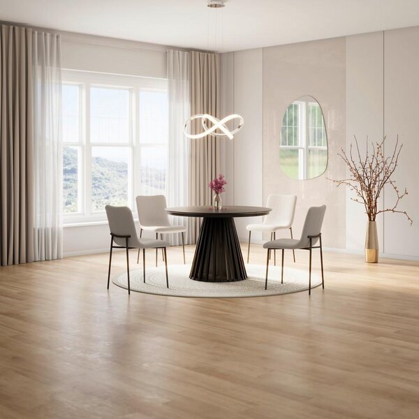 Bessagi Home Raztegljiva Miza Ennio, 120-200x120, Črna