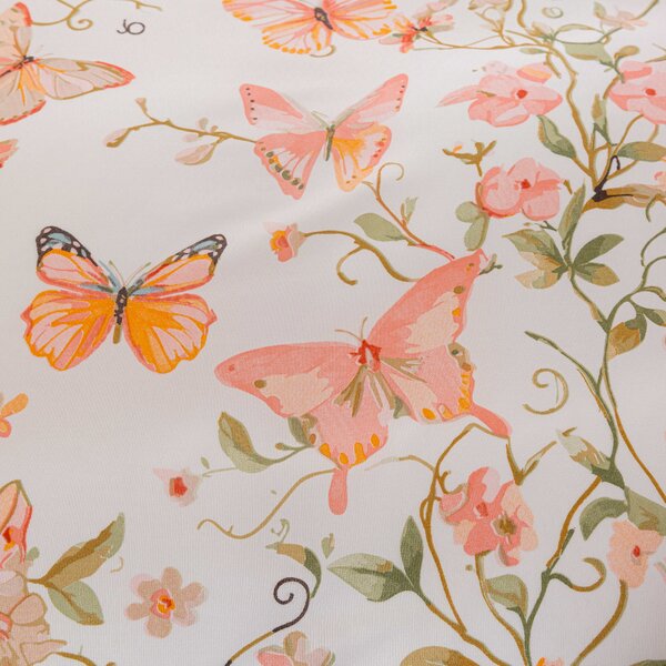 Posteljnina iz mikrovlaken ORANGE BUTTERFLY bela Dimenzije posteljnine: 70 x 80 cm | 140 x 200 cm