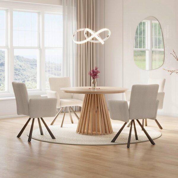 Bessagi Home Raztegljiva Miza Ennio, 120-160x120, Barva Hrasta