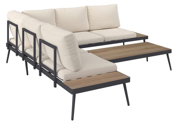 Mömax Lounge Garnitura Sejla, Bež, Temno Siva, 3-Delno