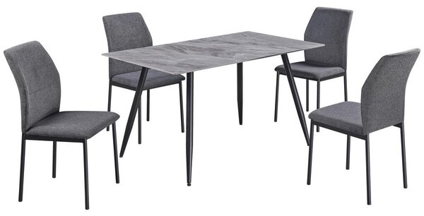 XXXL Jedilna Garnitura Anton, Siva, 5-Delno