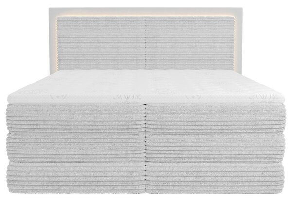 BOXSPRING POSTELJA 180 cm x 200 cm , tekstil svetlo siva