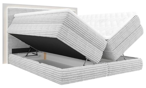 BOXSPRING POSTELJA 180 cm x 200 cm , tekstil svetlo siva