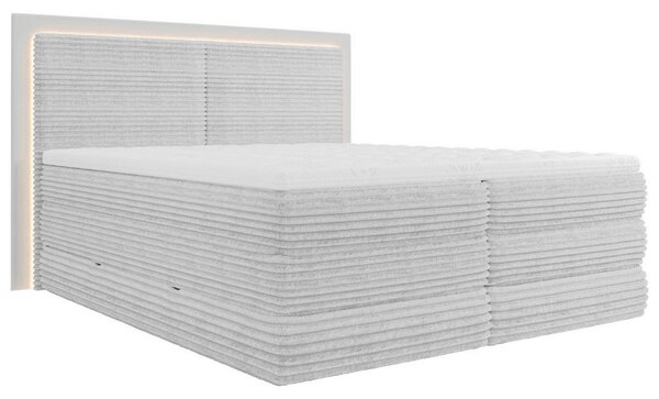 BOXSPRING POSTELJA 180 cm x 200 cm , tekstil svetlo siva