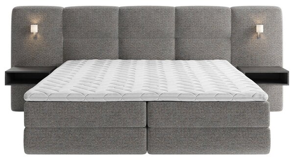 BOXSPRING POSTELJA 140 cm x 200 cm , tekstil antracit