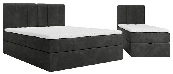 DRUŽINSKA POSTELJA 210 cm x 200 cm , tekstil antracit