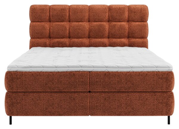 BOXSPRING POSTELJA 140 cm x 200 cm , tekstil opečnato rjava