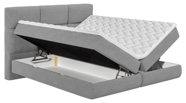 BOXSPRING POSTELJA 180 cm x 200 cm , tekstil temno siva