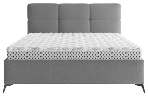 OBLAZINJENA POSTELJA 180 cm x 200 cm , tekstil temno siva