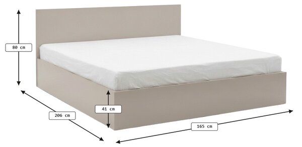 Postelja SOFIA 160 x 200 cm, kašmir bež Posteljno dno: Z letveno posteljno dno, Vzmetnica: Brez vzmetnice