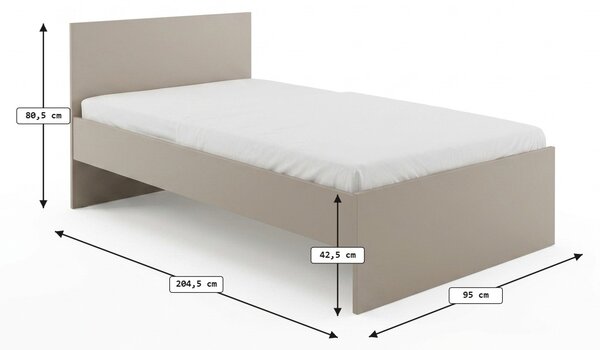 Postelja ELISA 90 x 200 cm, kašmir bež Posteljno dno: Z letveno posteljno dno, Vzmetnica: Brez vzmetnice