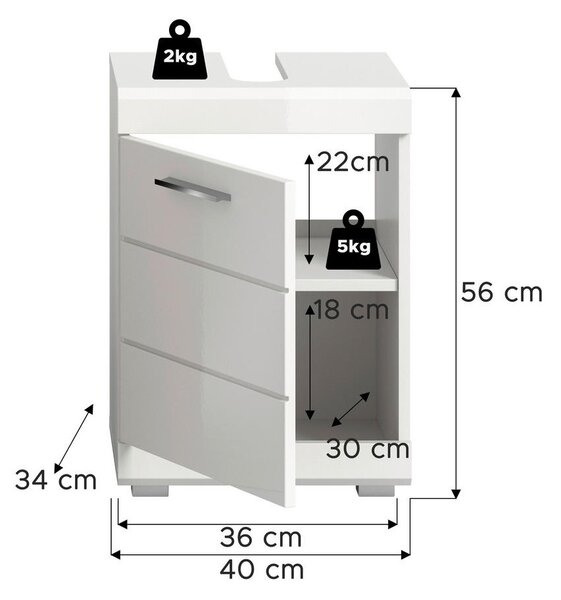 OMARICA ZA POD UMIVALNIK 40/56/34 cm