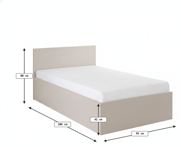 Postelja SOFIA 90 x 200 cm, kašmir bež Posteljno dno: Brez posteljnega dna, Vzmetnica: Brez vzmetnice