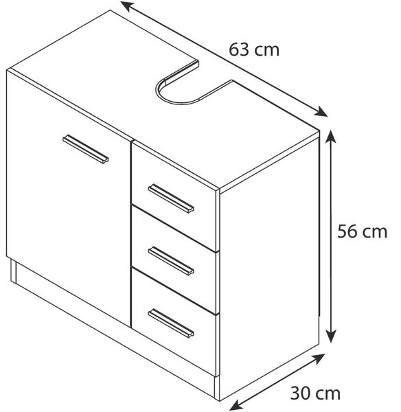 OMARICA ZA POD UMIVALNIK 63/55,8/30 cm