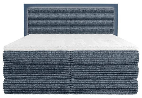 BOXSPRING POSTELJA 180 cm x 200 cm , tekstil temno modra