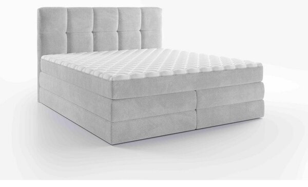BOXSPRING POSTELJA 180 cm x 200 cm , tekstil svetlo siva