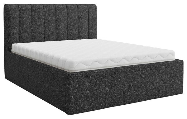 OBLAZINJENA POSTELJA 140 cm x 200 cm , tekstil antracit