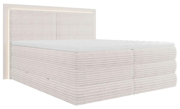 BOXSPRING POSTELJA 180 cm x 200 cm , tekstil krem barve