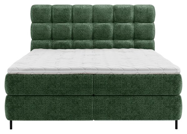 BOXSPRING POSTELJA 140 cm x 200 cm , tekstil zelena