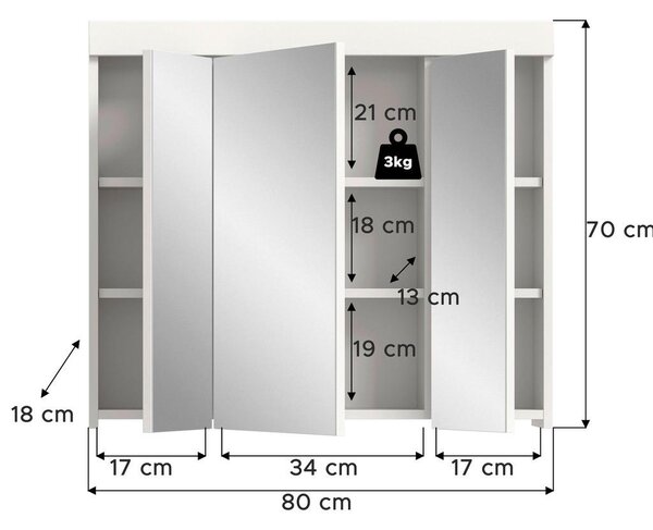 OMARA Z OGLEDALOM 80/70/18 cm