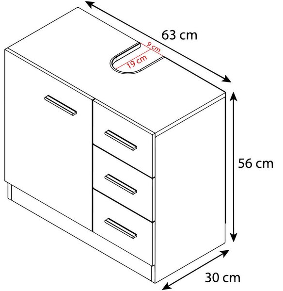 OMARICA ZA POD UMIVALNIK 63/55,8/30 cm