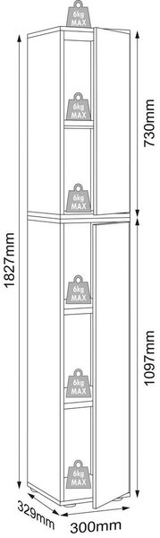 ARHIVSKA OMARA antracit, medeni hrast