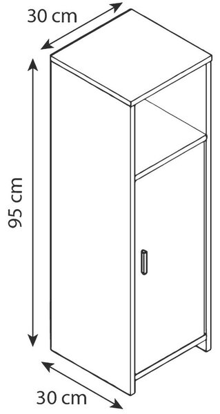 SREDNJE VISOKA OMARA 30/95,3/30 cm