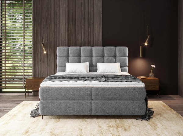 BOXSPRING POSTELJA 140 cm x 200 cm , tekstil antracit
