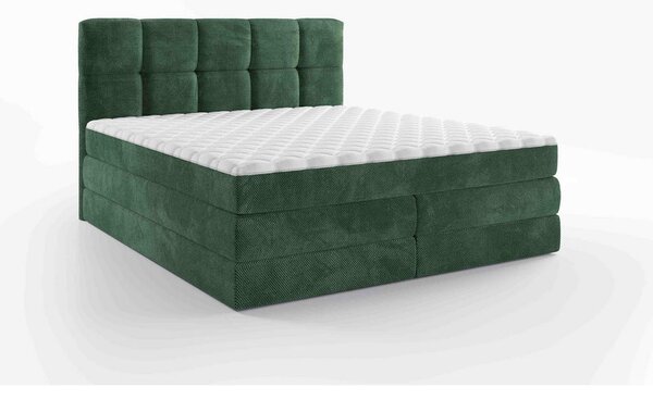 BOXSPRING POSTELJA 180 cm x 200 cm , tekstil zelena