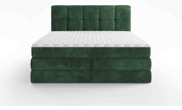 BOXSPRING POSTELJA 180 cm x 200 cm , tekstil zelena
