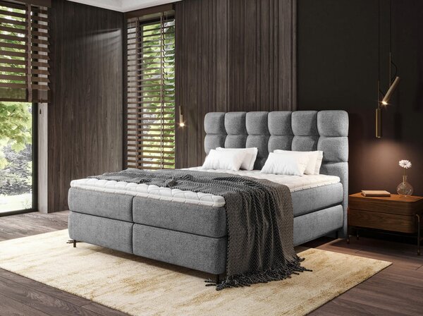 BOXSPRING POSTELJA 140 cm x 200 cm , tekstil antracit