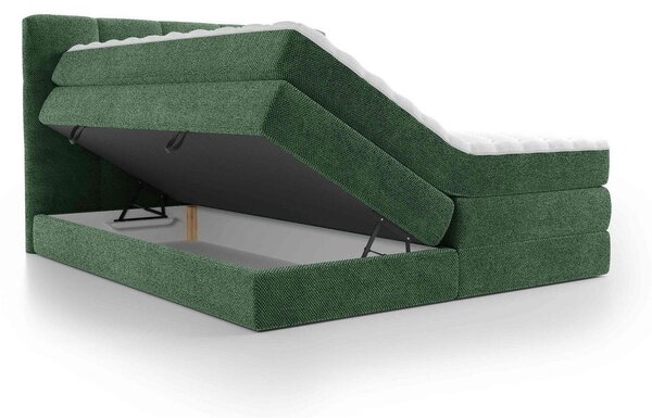 BOXSPRING POSTELJA 180 cm x 200 cm , tekstil zelena