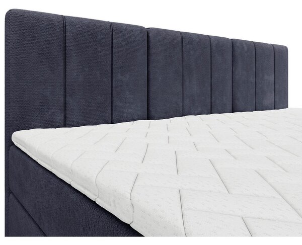 DRUŽINSKA POSTELJA 210 cm x 200 cm , tekstil temno modra