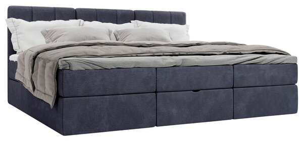 DRUŽINSKA POSTELJA 210 cm x 200 cm , tekstil temno modra