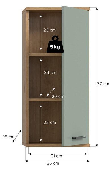 VISEČA OMARA 35/77/25 cm
