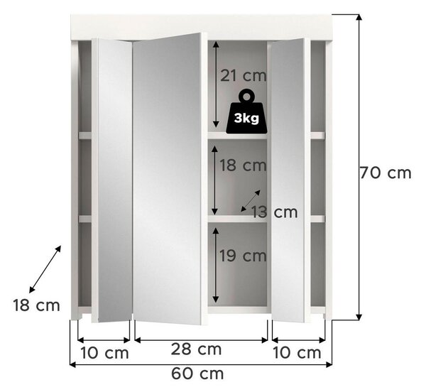 OMARA Z OGLEDALOM 60/70/18 cm
