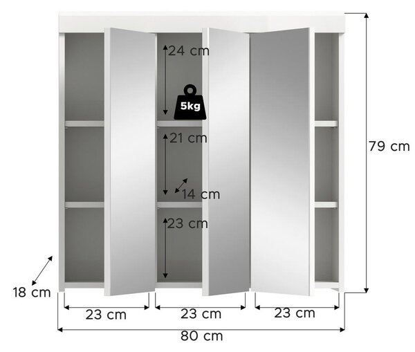 OMARA Z OGLEDALOM 80/79/18 cm