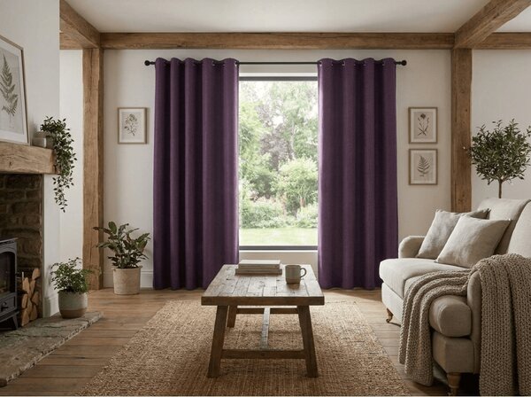 Zatemnitvena zavesa DUNES VELVET 140x250 cm, vijolična Za obesiti: Kovinski obročki