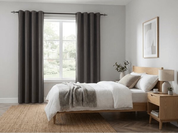 Zatemnitvena zavesa DUNES VELVET 140x250 cm, temno siva Za obesiti: Kovinski obročki