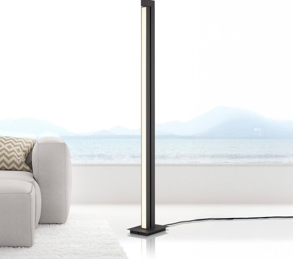 PURE Talna svetilka LED Lines, antracit, daljinski upravljalnik, 140 cm, zatemnjen, Črna, Dnevna soba / jedilnica, Kovina, Sodobni