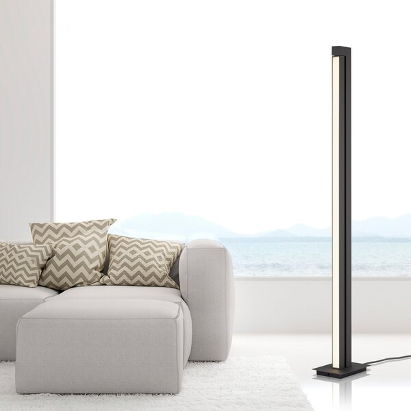 PURE Talna svetilka LED Lines, antracit, daljinski upravljalnik, 140 cm, zatemnjen, Črna, Dnevna soba / jedilnica, Kovina, Sodobni